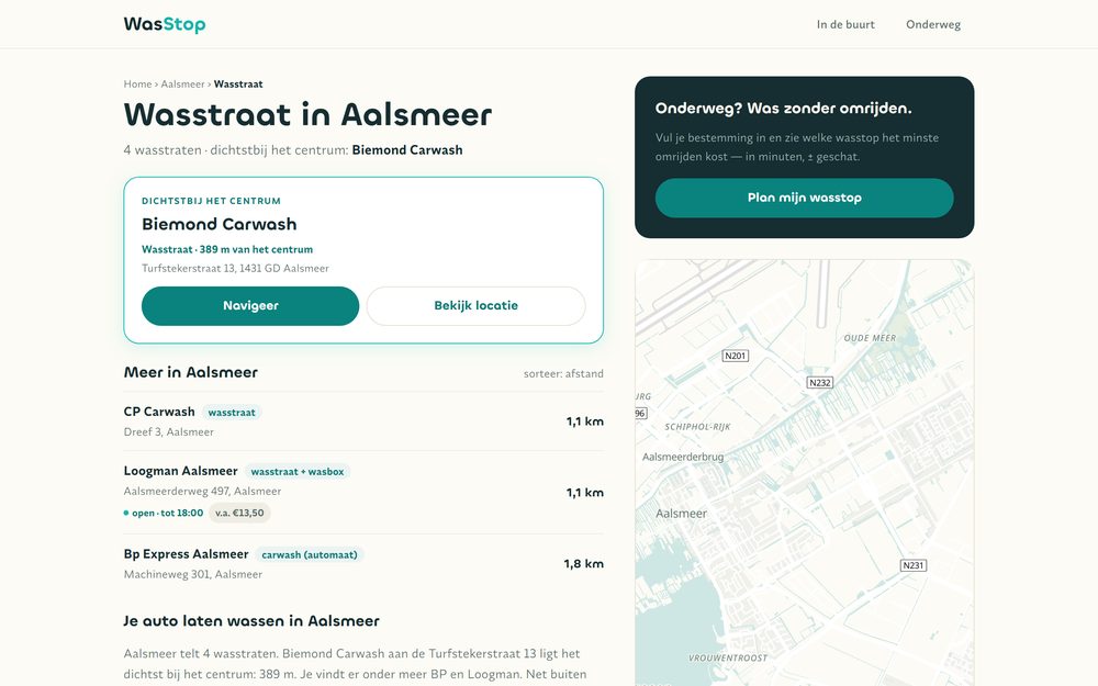 A location page on WasStop